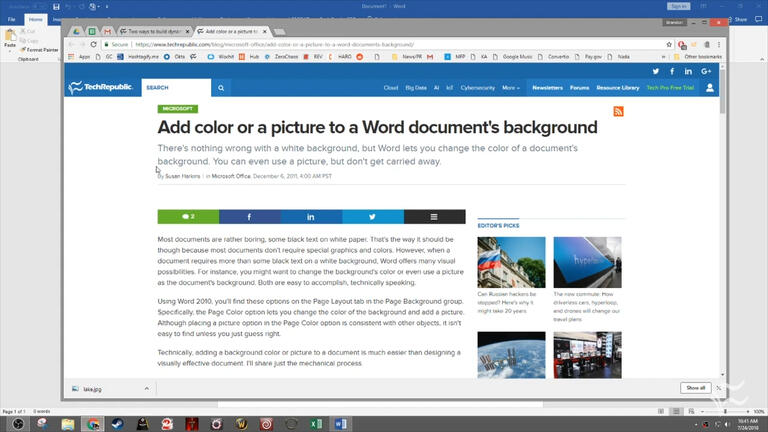upload background image to word for mac